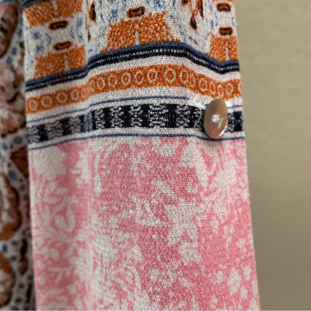 DANIEL RAINN Handkerchief Print Peasant Boho Blouse XXL - Picture 8 of 14